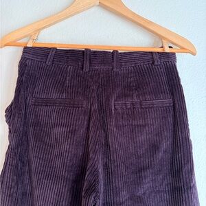 Wide-Leg Thick Corduroy Boutique Dark Purple Pants Size 2